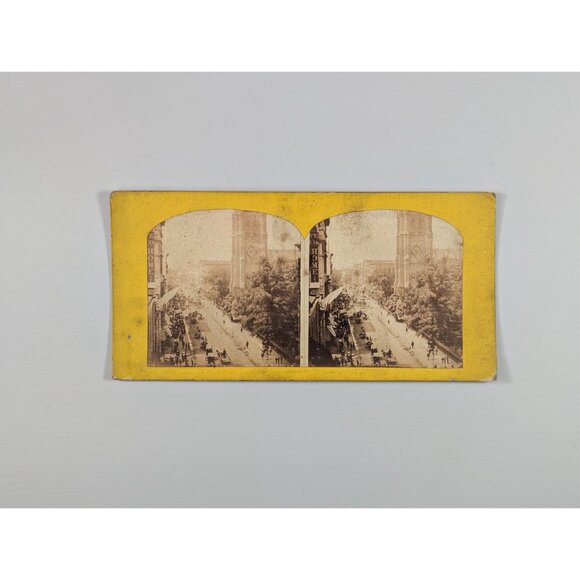 Antique AMERICAN VIEWS Stereoview card no. 128 The Flume from above, Franconia - Picture 4 of 7